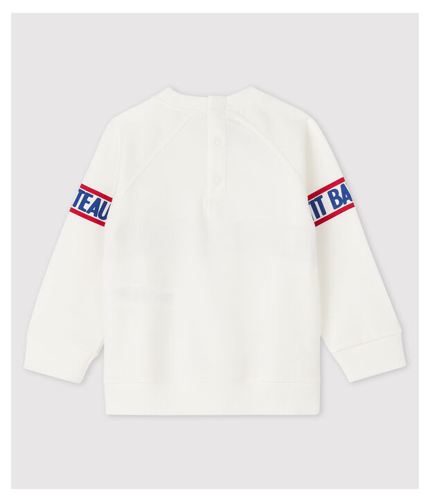 Baby-Sweatshirt aus Molton f&uuml;r Jungen weiss