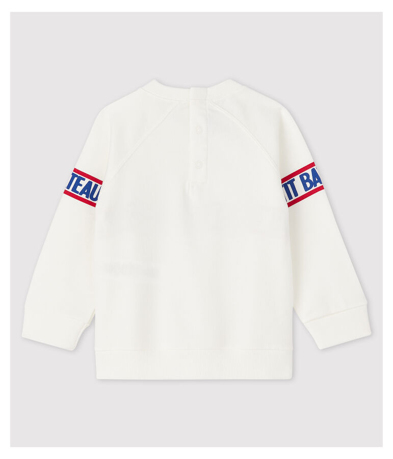 Baby-Sweatshirt aus Molton f&uuml;r Jungen weiss MARSHMALLOW