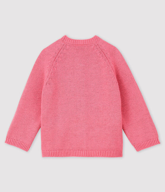 Baby-Cardigan für Mädchen mit Jacquard rosa CHEEK