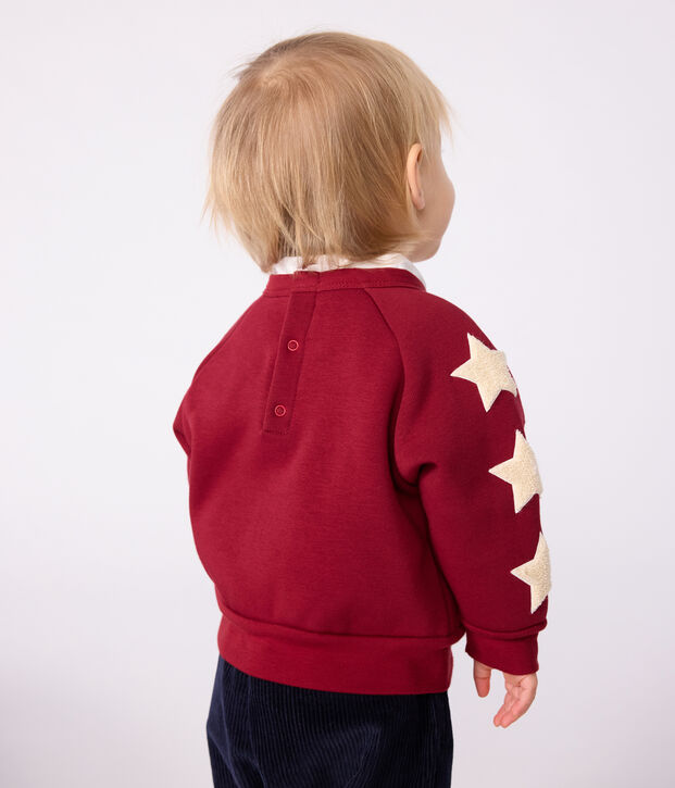 Baby-Sweatshirt aus Baumwolle, warm und weich mit Sternmotiv rot