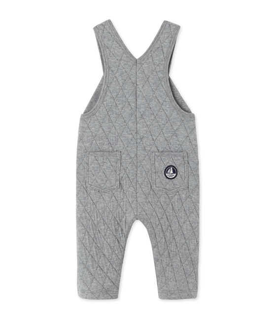 Gesteppte Baby-Jungen-Latzhose aus gedoppeltem Jersey grau SUBWAY CHINE