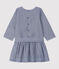 Baby-Kleid aus Leinen blau SMOKING/weiss MARSHMALLOW