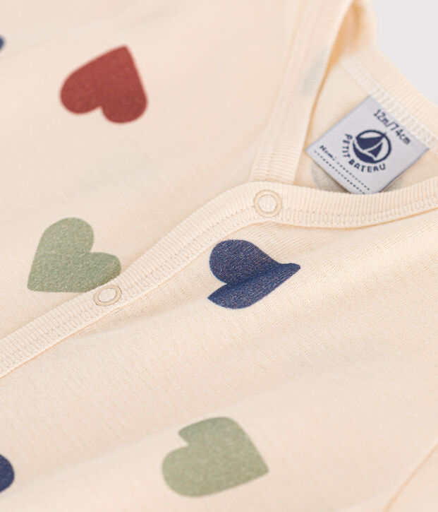 Baby-Kurzoverall aus Baumwolle naturfarben/vielfarbig