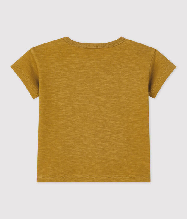 Einfarbiges kurz&auml;rmeliges T-Shirt aus Jersey gelb