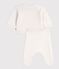 2-teiliges Baby-Set aus Woll- und Baumwoll-Strick mit Walmotiv weiss MARSHMALLOW