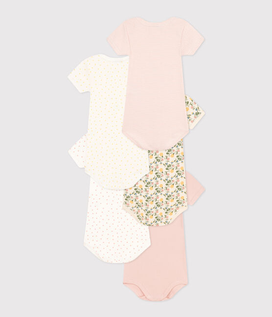 5er-Set Kurzarm-Baby-Bodys aus Baumwolle mit Blumenmuster variante 1