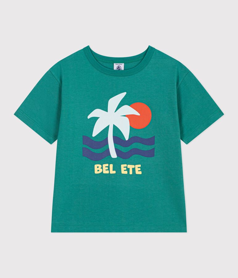 Kurz&auml;rmeliges Kinder T-Shirt aus Baumwolle gr&uuml;n