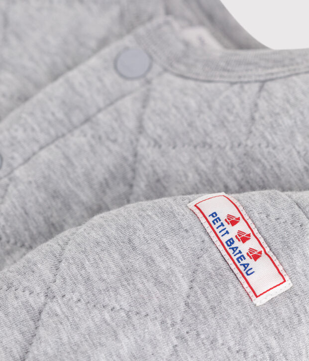 Baby-Cardigan aus einfarbigem festen Baumwollstoff FUMEE CHINE
