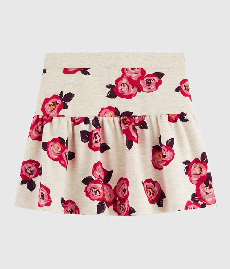 Kinderrock aus Molton f&uuml;r M&auml;dchen beige/vielfarbig