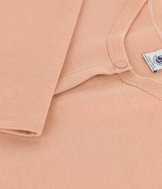 Damen-Cardigan aus dicker Baumwolle mit Druckknöpfen beige VINTAGE