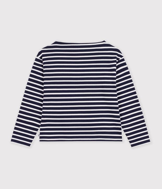 Lang&auml;rmeliges Damen-Streifenshirt Marini&egrave;re aus Baumwolle blau/weiss