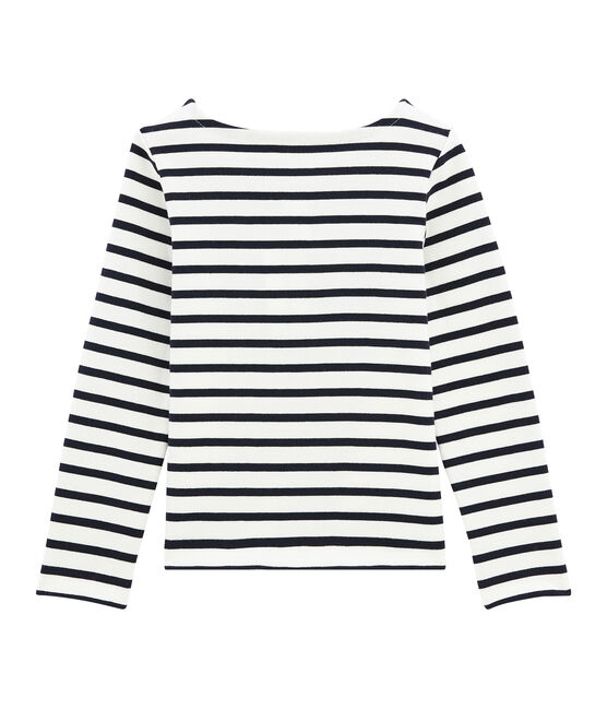 Mädchen Streifenshirt aus Jersey weiss MARSHMALLOW/blau SMOKING