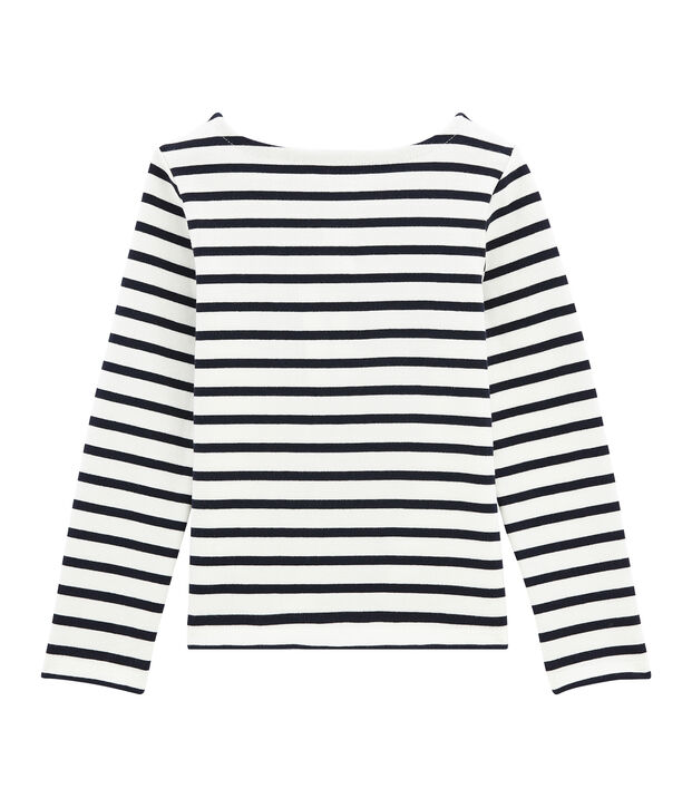 M&auml;dchen Streifenshirt aus Jersey weiss/blau