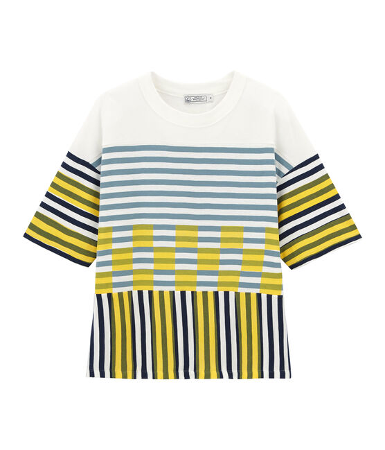 Grafisches kurzarm-t-shirt unisex weiss MARSHMALLOW/weiss MULTICO