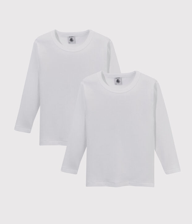 2er-Set lang&auml;rmelige wei&szlig;e T-Shirts f&uuml;r Jungen vielfarbig
