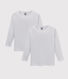 2er-Set langärmelige weiße T-Shirts für Jungen
