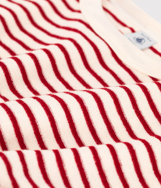 Langärmeliges Kinderkleid aus Bouclé-Frottee Mädchen weiss AVALANCHE/ STOP