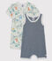 Duo Baby-Kurzoveralls für Jungen aus Rippstrick variante 1