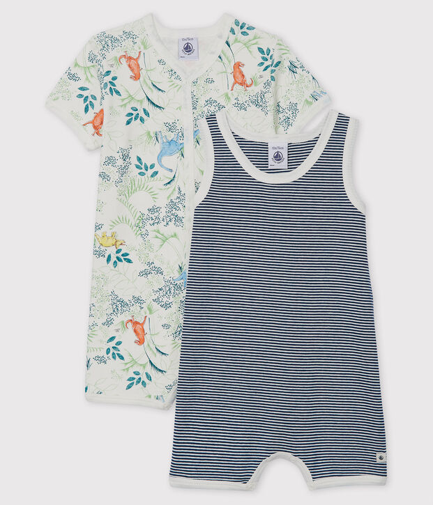 Duo Baby-Kurzoveralls f&uuml;r Jungen aus Rippstrick vielfarbig