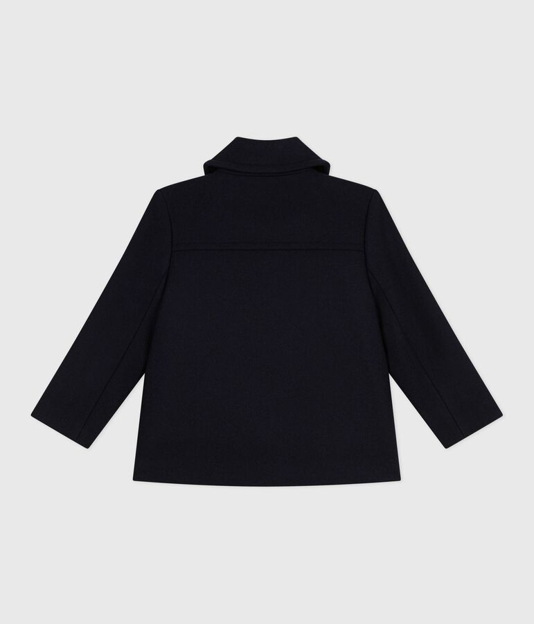 Kinder-Caban aus einfarbiger Schurwolle blau