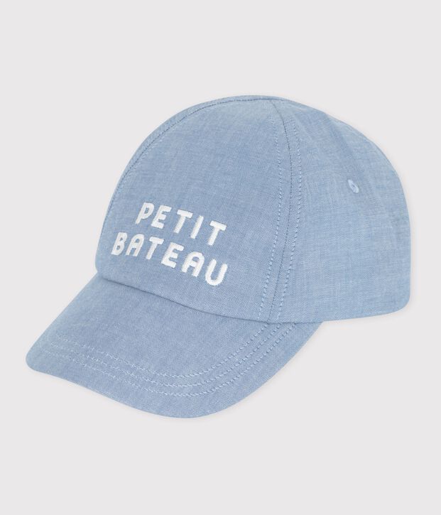 Baby-Kappe Petit Bateau aus hellem Denim blau