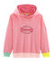 Kapuzen-Sweatshirt aus Rippstrick für Kinder rosa CUPCAKE/weiss MARSHMALLOW