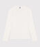 Damen-T-Shirt L’ICONIQUE aus Baumwolle mit Mäusezähnchen weiss ECUME