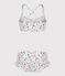 Kinder-Bikini mit Blumenmuster weiss MARSHMALLOW/weiss MULTICO