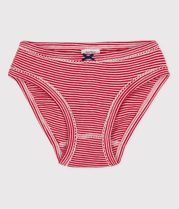 3er-Set Slips aus Baumwolle mit Weihnachtsmotiv f&uuml;r M&auml;dchen rot/weiss