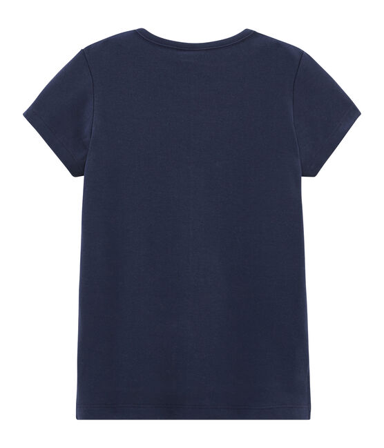 Kurzärmliges T-Shirt für Mädchen blau SMOKING