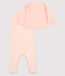 2-teiliges Baby-Ensemble aus Rippstrick rosa FLEUR/rosa GEISHA