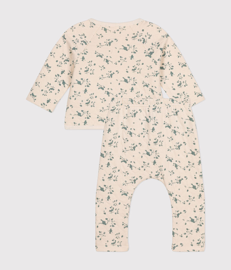 2er-Set aus gestepptem Doppeljersey f&uuml;r Babys naturfarben/gr&uuml;n