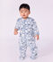 Baby Overall-Pyjama aus Fleece mit Schneemann-Motiv blau/vielfarbig