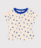 Kurzärmeliges Baby-T-Shirt aus Baumwolle mit Schiffchenmuster blau AVALANCHE/weiss PERSE
