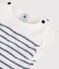 Baby-T-Shirt aus Baumwolle/Leinen für Jungen weiss MARSHMALLOW/blau MEDIEVAL
