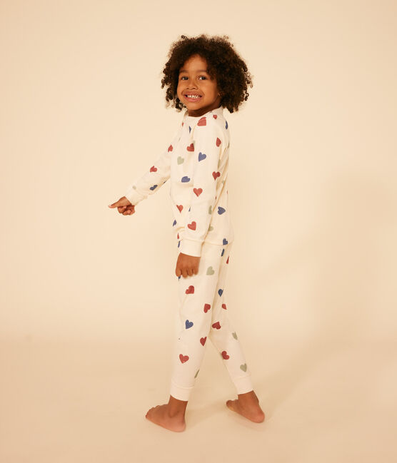 Kinderpyjama aus Baumwolle mit Herz-Printmotiv weiss AVALANCHE/ MULTICO