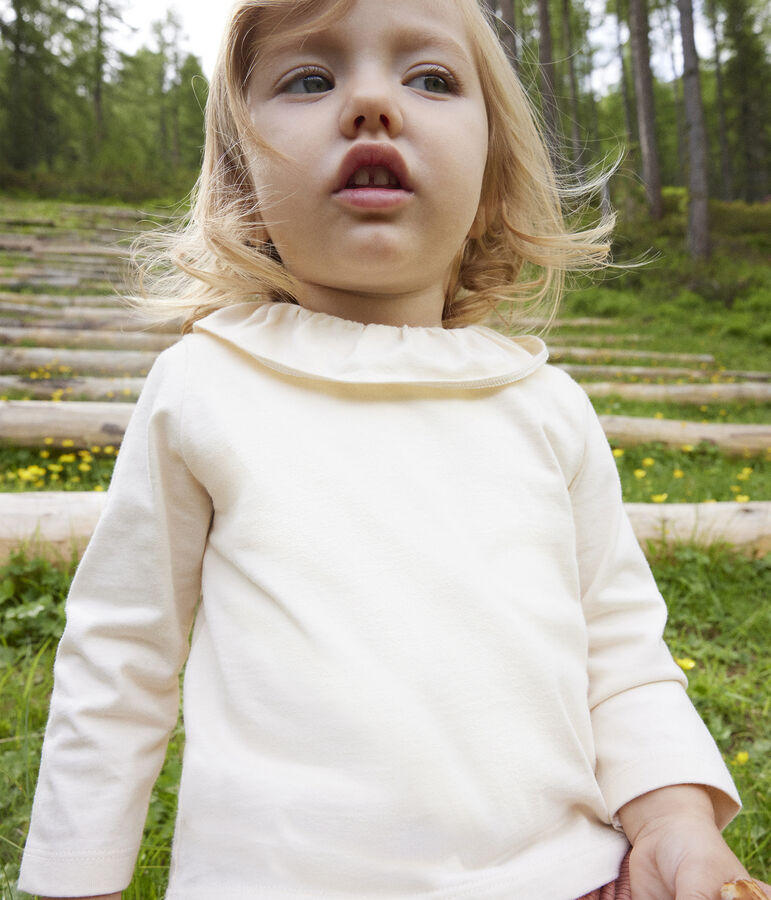 Lang&auml;rmelige Babybluse aus Jersey naturfarben