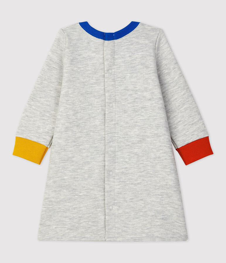 Baby-Kleid aus Molton f&uuml;r M&auml;dchen grau