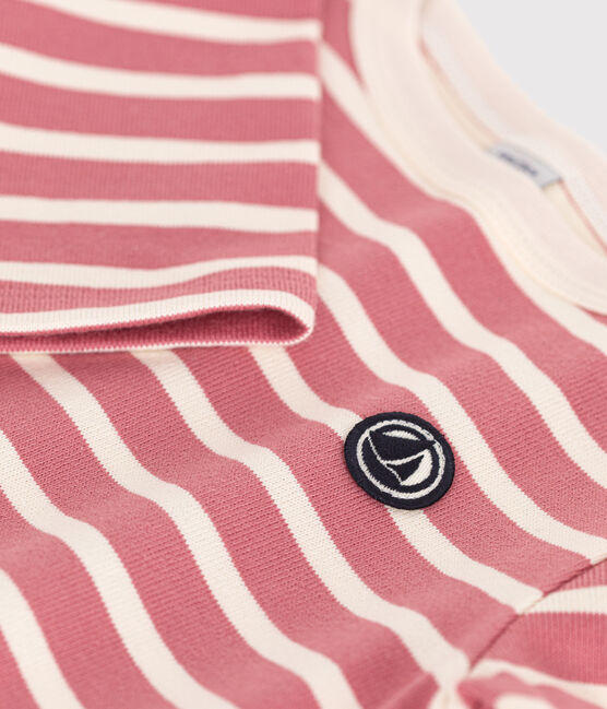 Ikonisches Kinder-Streifenshirt "Marinière" für Mädchen und Jungen rosa ROSEWOOD/ AVALANCHE