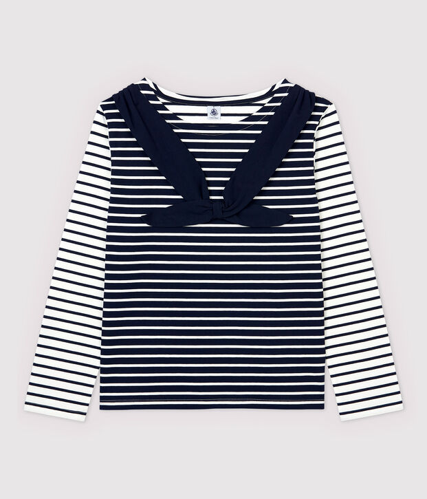 Leichtes Marineshirt f&uuml;r Damen weiss/blau
