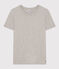 Damen-T-Shirt LE DROIT aus Baumwolle mit Rundhalsausschnitt grau CHATON CHINE
