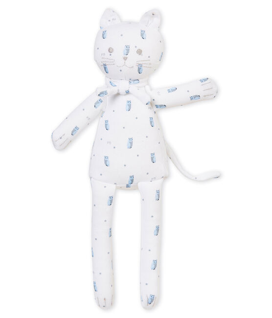 Kuschelkatze aus bedrucktem Jersey weiss MARSHMALLOW/weiss MULTICO
