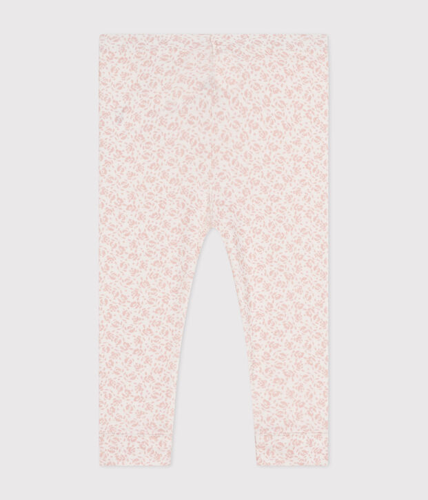 Baby-Leggings aus Baumwolle weiss/rosa