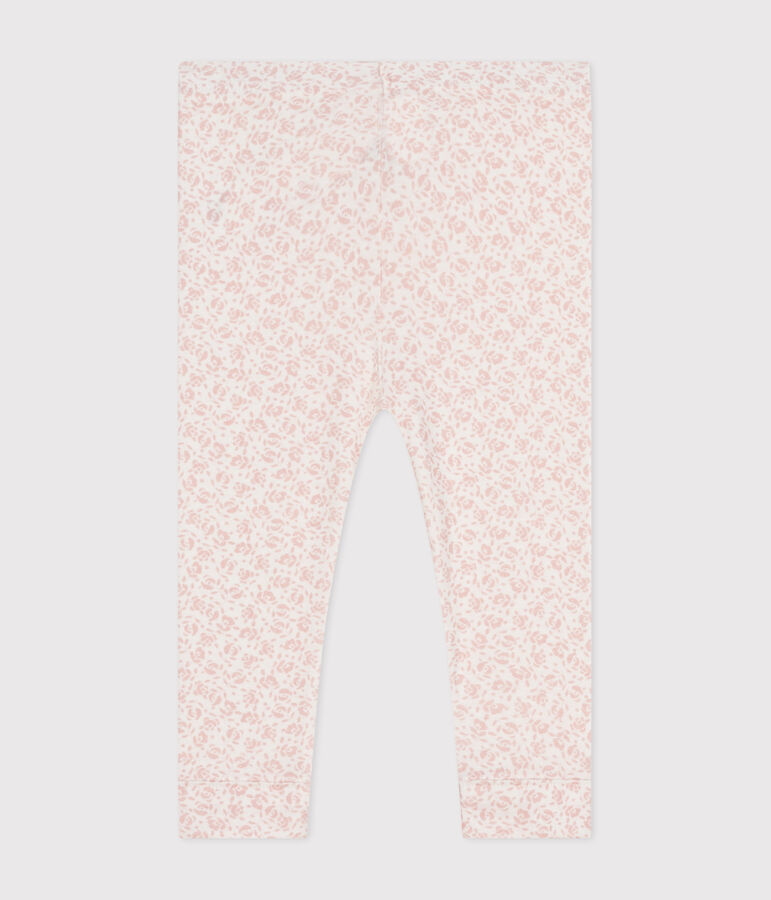 Baby-Leggings aus Baumwolle weiss/rosa