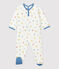 Baby-Strampler aus Molton und Bio-Baumwolle mit farbigem Tiermuster weiss MARSHMALLOW/weiss MULTICO