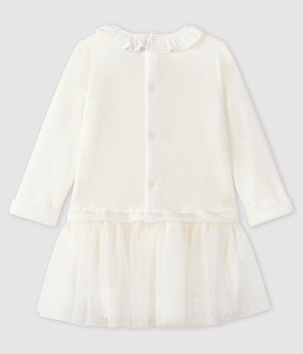Lang&auml;rmeliges Baby-Kleid f&uuml;r M&auml;dchen weiss