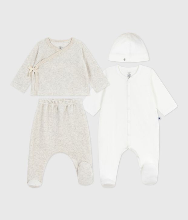 Baby-Geschenkset aus einfarbigem Nicki vielfarbig