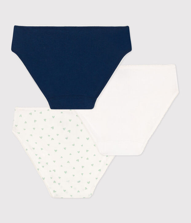 3er-Set Kinder-Slips aus Baumwolle mit Elastan Herzmotiv vielfarbig