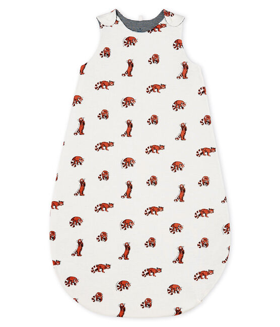 Baby-Wendeschlafsack aus Rippstrick für Jungen weiss MARSHMALLOW/weiss MULTICO