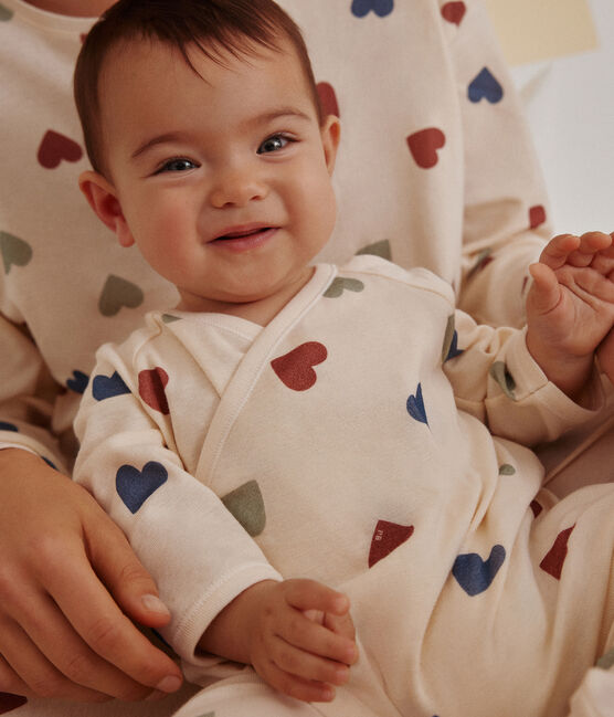 Baby-Strampler mit Herzmotiv aus Baumwolle weiss AVALANCHE/ MULTICO